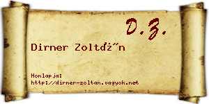 Dirner Zoltán névjegykártya